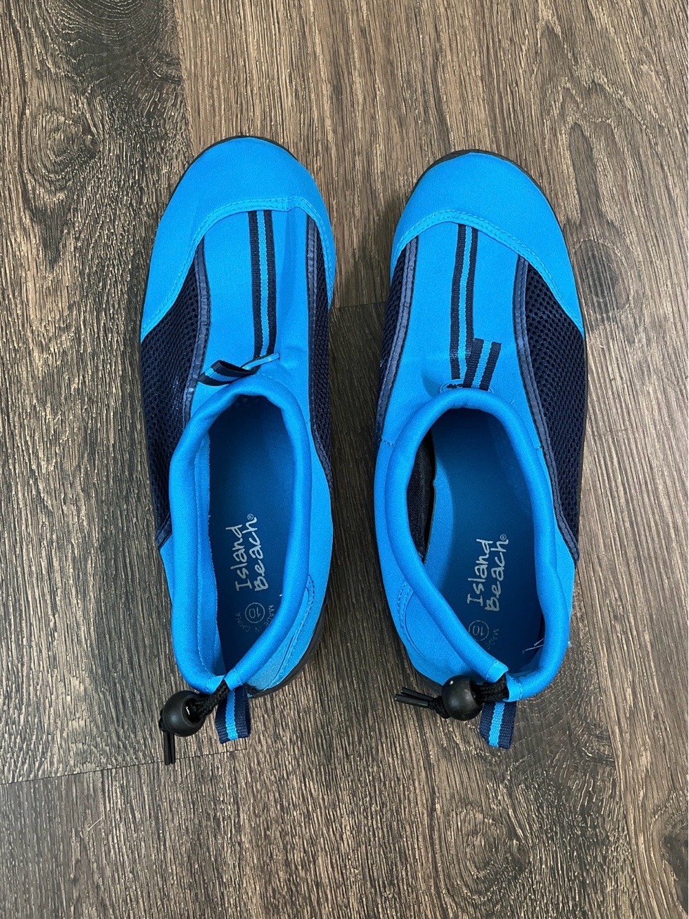 Island Beach Men’s Size 10 Blue Aqua Water Shoes Slip-On Beach Pool Shoes